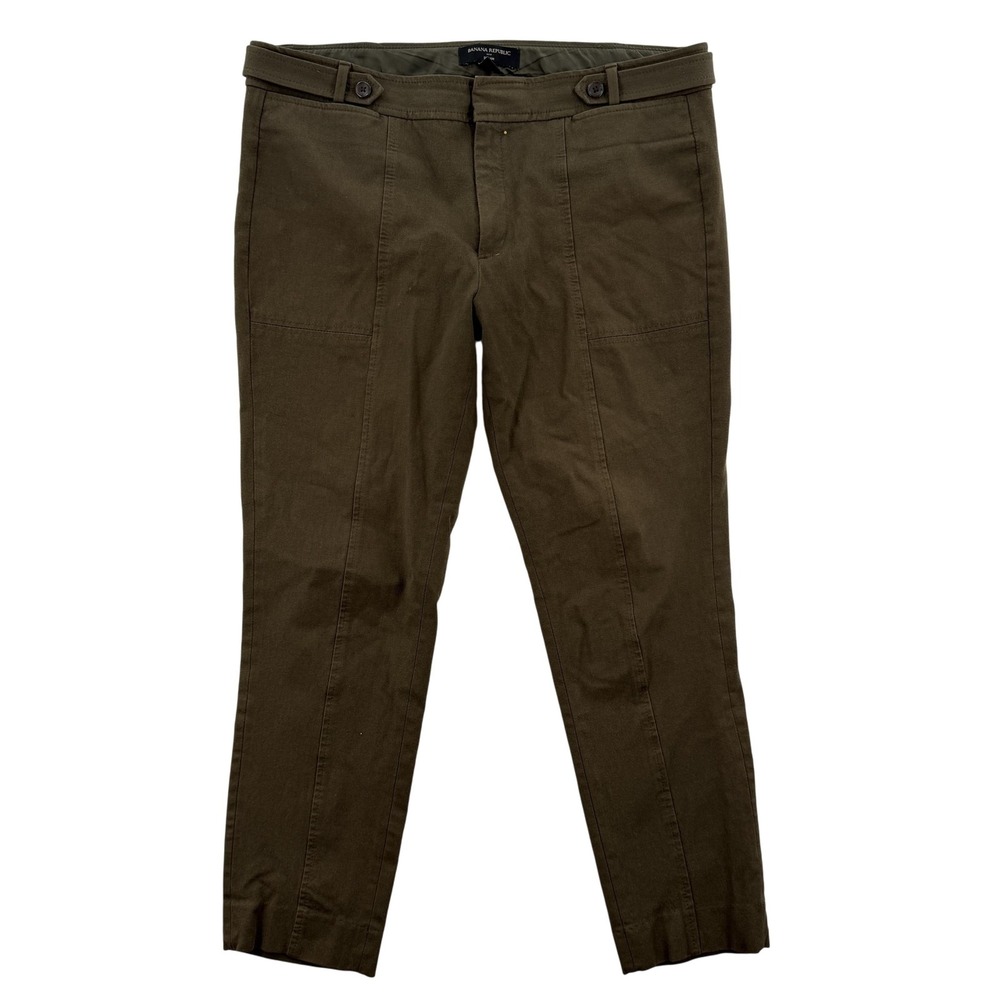 Banana Republic Pants Womens 12 Olive Green Sloan Ankle Slim Stretch Career Work